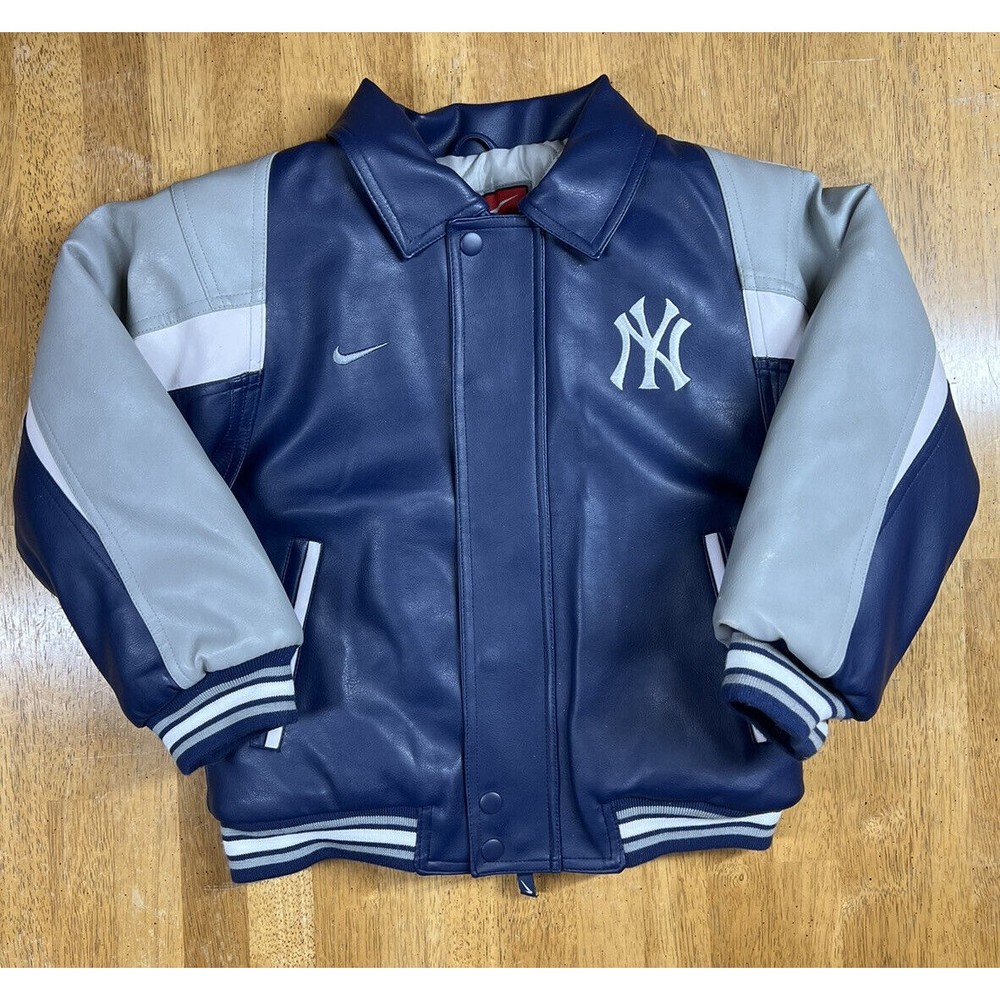 VTG Rare Youth MLB Nike Team Leather Jacket Kids Sz S 8/10